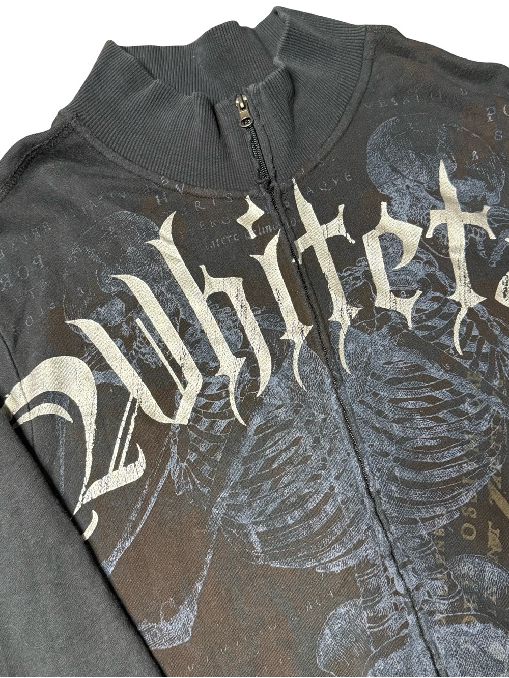 Vintage Y2K Whitetag Full Zip Skeleton Graphic Lightweight Track Jacket Size XL